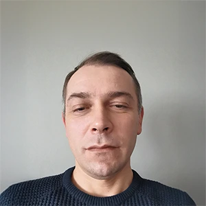 Boban Milosavljevic, mätspecialist inom bygg och 3D-skanning på Ivacom, i branschen sedan 2012